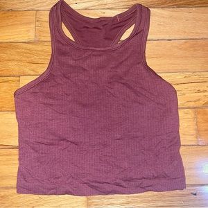 Lululemon size 8 high neck cropped align tank light maroon
